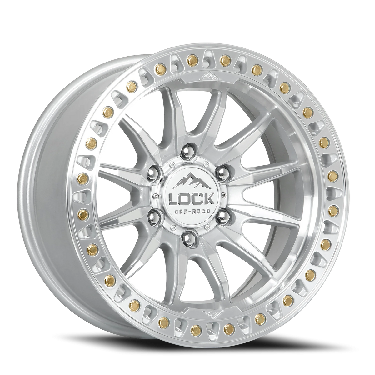 Lock Offroad Trail Machined Silver W/ Clear Coat 20x9 +20 5x127mm 71.5mm