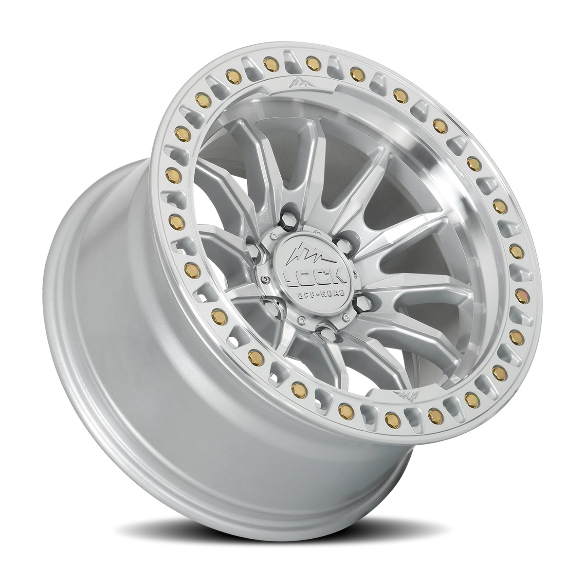 Lock Offroad Trail Machined Silver W/ Clear Coat 20x9 +20 5x127mm 71.5mm