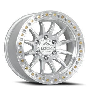 Lock Offroad Trail Machined Silver W/ Clear Coat 20x10 -18 8x165.1mm 125.2mm