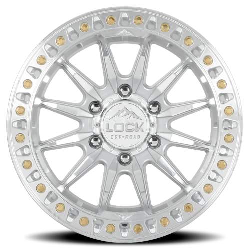 Lock Offroad Trail Machined Silver W/ Clear Coat 20x9 +20 8x180mm 124.3mm