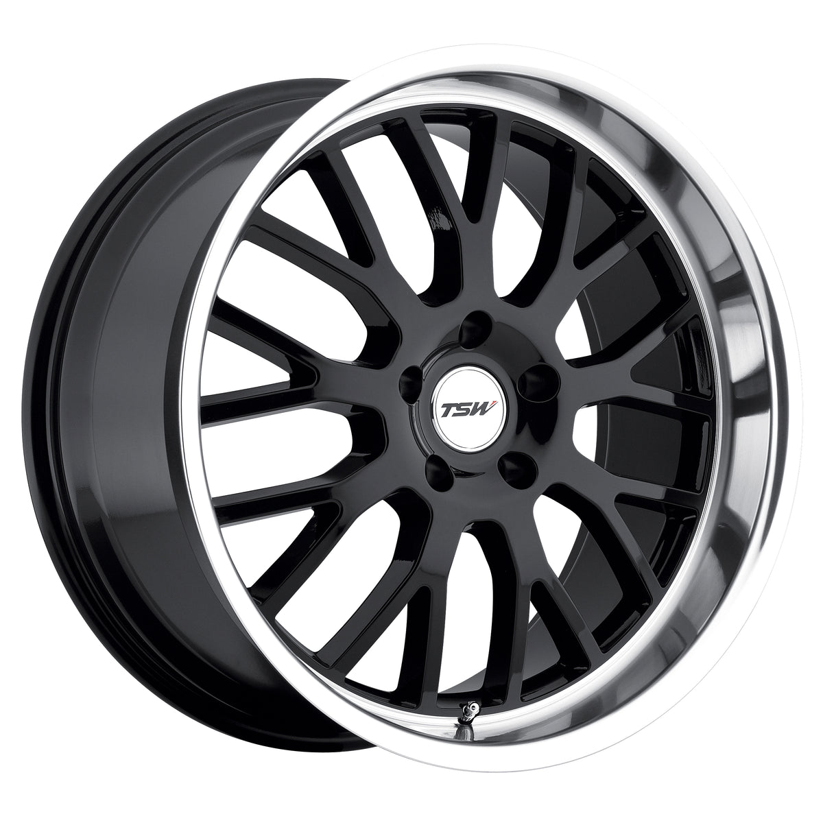 TSW TREMBLANT Gloss Black W/ Mirror Cut Lip 19x8 +20 5x114.3mm 76.1mm - Wheelwiz