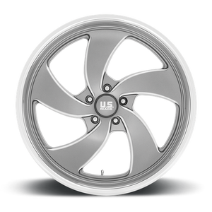 US MAG U133 DESPERADO Anthracite Milled Diam-cut Lip 22x10.5 +1 5x120.65mm 72.6mm - Wheelwiz