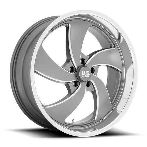 US MAG U133 DESPERADO Anthracite Milled Diam-cut Lip 22x10.5 +1 5x120.65mm 72.6mm - Wheelwiz