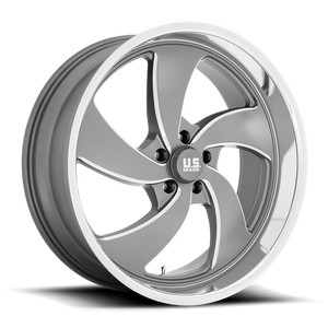 US MAG U133 DESPERADO Anthracite Milled Diam-cut Lip 22x10.5 +1 5x120.65mm 72.6mm - Wheelwiz