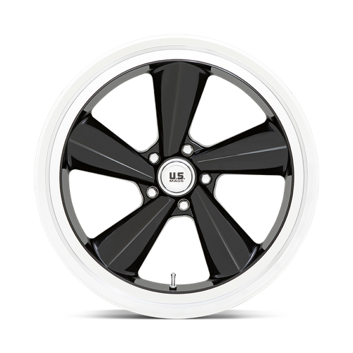 US MAG U136 TS Gloss Black W/ Diamond Cut Lip 22x9 +15 5x120.65mm 72.6mm