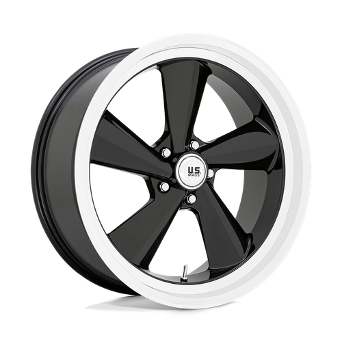 US MAG U136 TS Gloss Black W/ Diamond Cut Lip 22x9 +15 5x127mm 78.1mm - Wheelwiz
