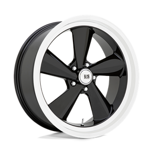 US MAG U136 TS Gloss Black W/ Diamond Cut Lip 22x9 +15 5x120.65mm 72.6mm