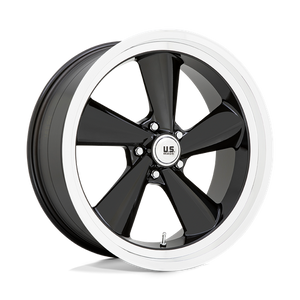US MAG U136 TS Gloss Black W/ Diamond Cut Lip 22x9 +15 5x120.65mm 72.6mm
