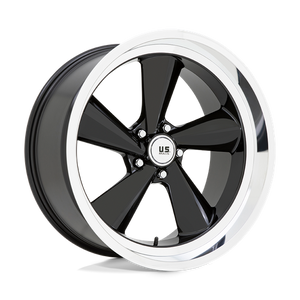 US MAG U136 TS Gloss Black W/ Diamond Cut Lip 22x10.5 0 5x127mm 78.1mm