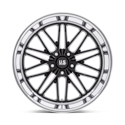 US MAG U138 SANTA CRUZ Gloss Black W/ Diamond Cut Lip 22x10.5 0 5x127mm 78.1mm - Wheelwiz