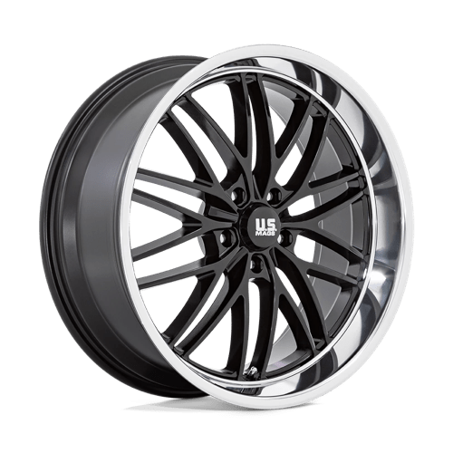 US MAG U138 SANTA CRUZ Gloss Black W/ Diamond Cut Lip 22x9 +15 5x127mm 78.1mm - Wheelwiz