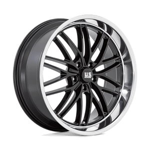 US MAG U138 SANTA CRUZ Gloss Black W/ Diamond Cut Lip 22x9 +15 5x127mm 78.1mm - Wheelwiz