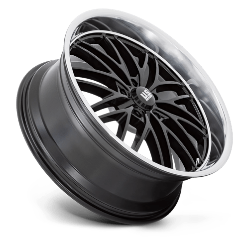US MAG U138 SANTA CRUZ Gloss Black W/ Diamond Cut Lip 22x9 +15 5x127mm 78.1mm - Wheelwiz