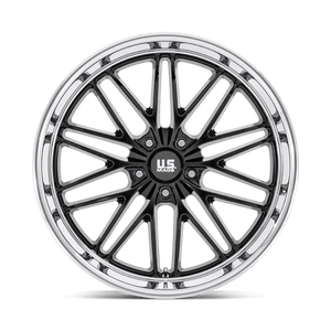 US MAG U138 SANTA CRUZ Gloss Black W/ Diamond Cut Lip 22x9 +15 5x127mm 78.1mm - Wheelwiz