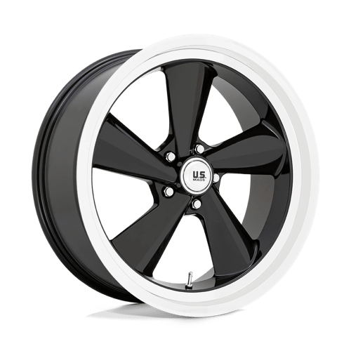 US MAG U136 TS Gloss Black W/ Diamond Cut Lip 22x10.5 0 5x120.65mm 72.6mm - Wheelwiz