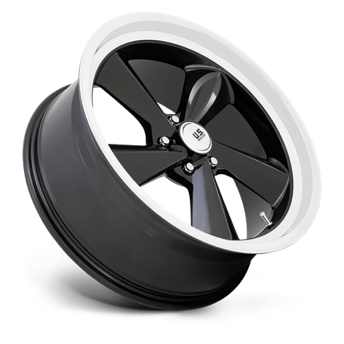 US MAG U136 TS Gloss Black W/ Diamond Cut Lip 22x9 +15 5x120.65mm 72.6mm