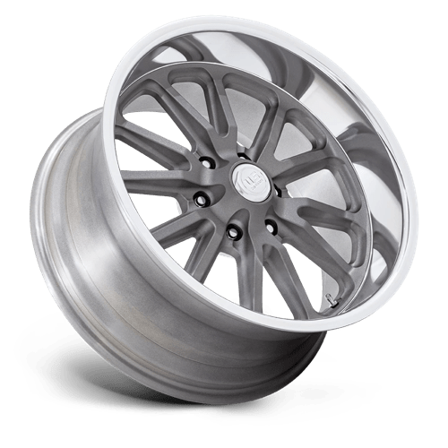 US MAG UC145 RAMBLER 6 Matte Gunmetal Diamond Cut Lip 20x8 +1 6x139.7mm 78.1mm - Wheelwiz