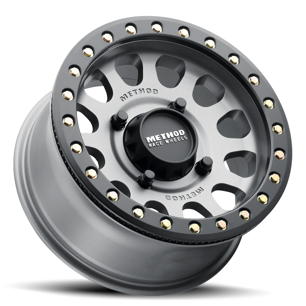 Method Race Wheels MR401 Beadlock UTV Titanium W/ Matte Black Ring 15x7 +38 4x156mm 132mm