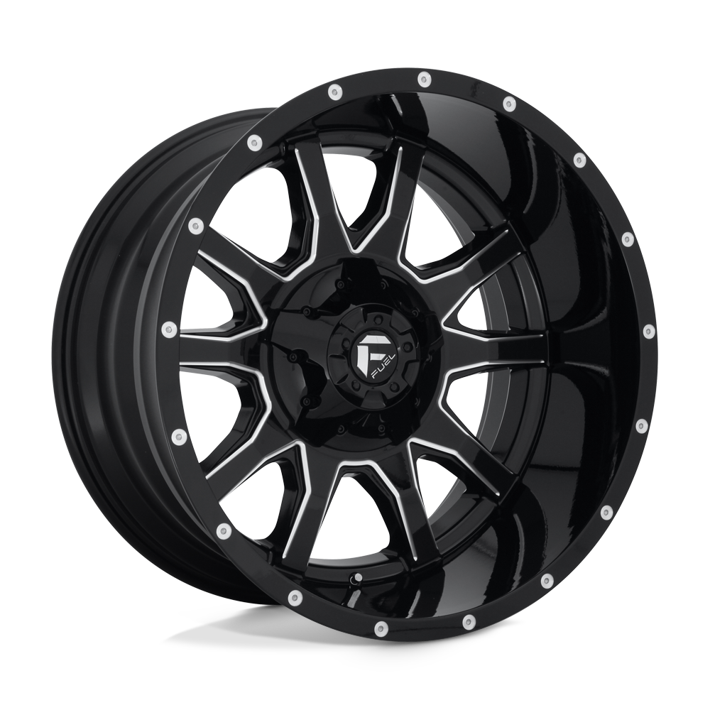 Fuel Offroad D627 VANDAL Gloss Black Milled 22x12 -43 8x180mm 124.2mm - WheelWiz