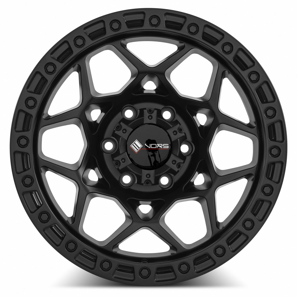 Vors VE6 Matte Black fit Tacoma 4Runner FJ Cruiser 17x8.5 -12 6x139.7mm 106.1mm - WheelWiz