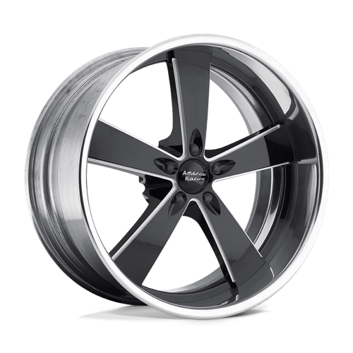 American Racing  Two-piece Black Milled Center Polished Rim 18x11 0 Custom 72.6mm - Wheelwiz
