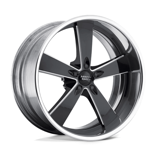 American Racing VN472 BURNOUT Black Milled W/ Polish Barrel 20x8.5 +15 5x115mm 72.6mm - Wheelwiz
