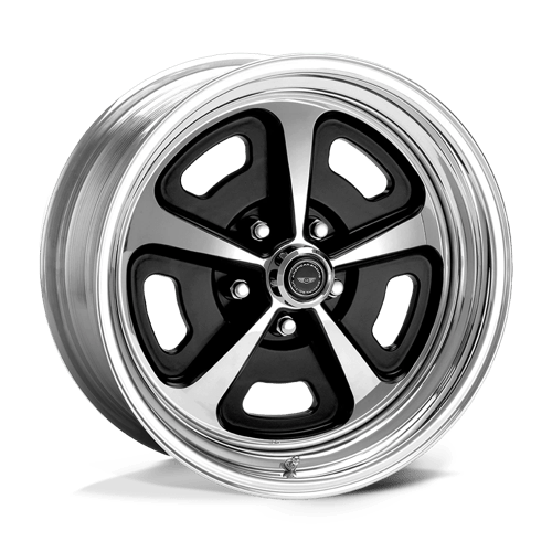 American Racing  Two-piece Gloss Black Polished Center &amp; Barrel 15x5 0 Custom 72.6mm - Wheelwiz