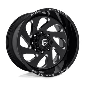 Fuel Offroad D637 VORTEX Gloss Black Milled 20x10 -18 6x139.7mm 106.1mm - WheelWiz