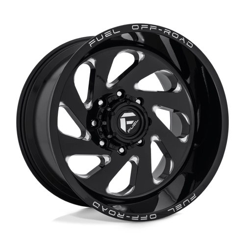 Fuel Offroad D637 VORTEX Gloss Black Milled 20x12 -44 6x139.7mm 106.1mm - WheelWiz