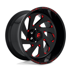 Fuel Offroad D638 VORTEX Gloss Black Red Tinted Clear 22x12 -44 6x139.7mm 106.1mm - WheelWiz