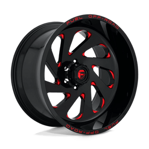 Fuel Offroad D638 VORTEX Gloss Black Red Tinted Clear 22x12 -44 6x139.7mm 106.1mm - WheelWiz