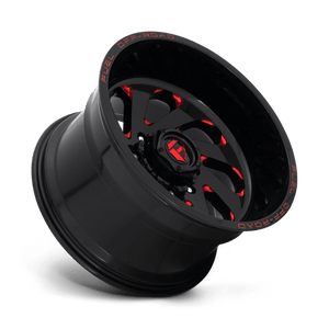 Fuel Offroad D638 VORTEX Gloss Black Red Tinted Clear 20x12 -44 8x180mm 124.2mm - WheelWiz