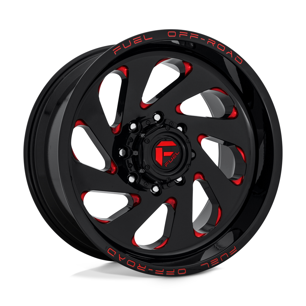 Fuel Offroad D638 VORTEX Gloss Black Red Tinted Clear 20x10 -18 5x139.7mm 87.1mm - WheelWiz