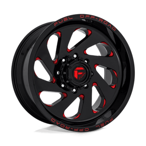 Fuel Offroad D638 VORTEX Gloss Black Red Tinted Clear 22x12 -44 8x170mm 125.1mm - WheelWiz