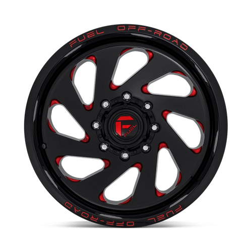 Fuel Offroad D638 VORTEX Gloss Black Red Tinted Clear 20x12 -44 5x127mm 78.1mm - WheelWiz