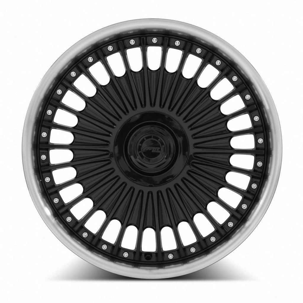 MRR VP4 Black Machined Lip 19x8.5 +25 5x112mm 66.6mm - Wheelwiz