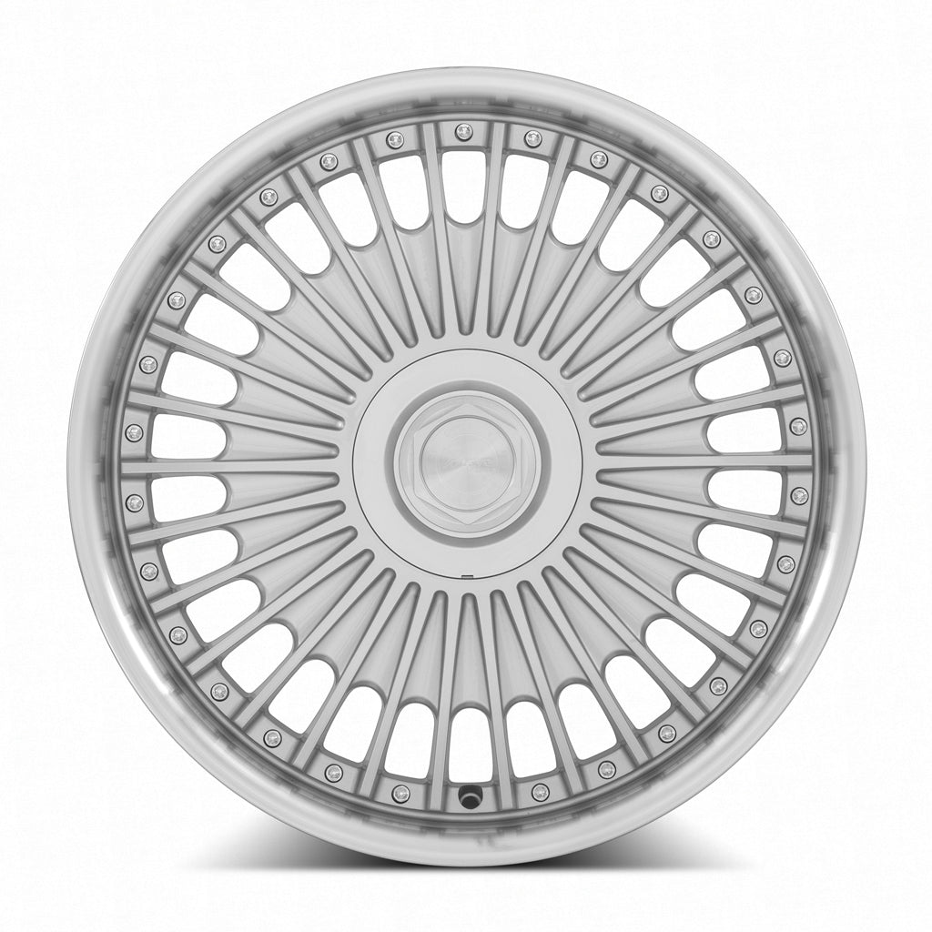 MRR VP4 Silver Machined Lip 19x8.5 +25 5x112mm 66.6mm - Wheelwiz