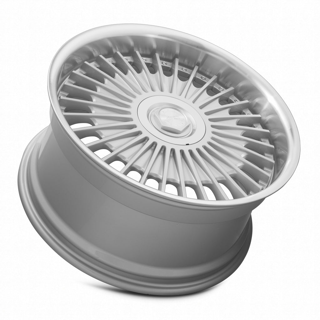 MRR VP4 Silver Machined Lip 20x10 +25 5x112mm 66.6mm - Wheelwiz