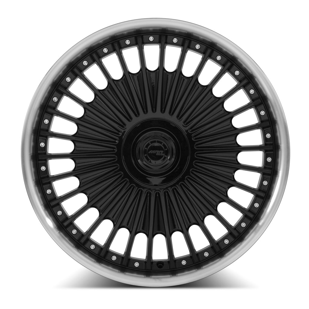 MRR VP4 Black Machined Lip 22x9 +25 5x112mm 66.6mm - Wheelwiz