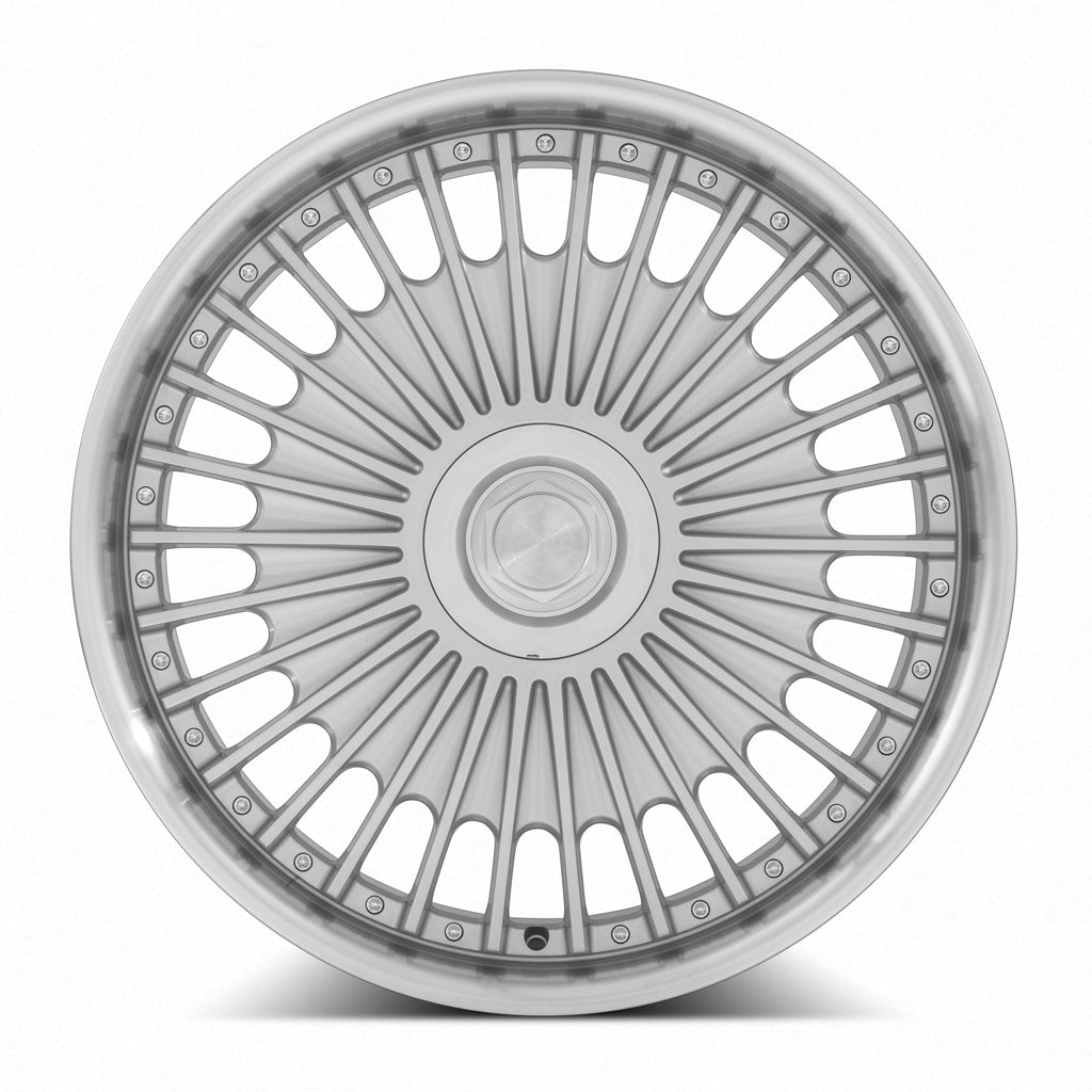MRR VP4 Silver Machined Lip 22x9 +25 5x112mm 66.6mm - Wheelwiz