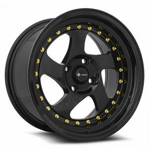 Vors VR2 All Black Gold Rivet 15x8 +20 4x108mm 73.1mm