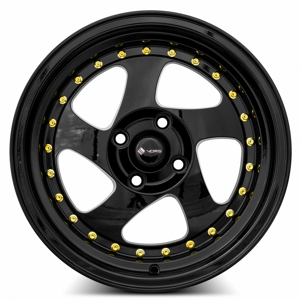 Vors VR2 All Black Gold Rivet 15x8 +20 4x98mm 73.1mm