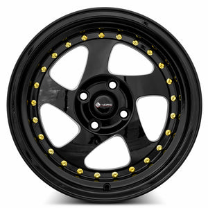 Vors VR2 All Black Gold Rivet 15x8 +20 4x108mm 73.1mm