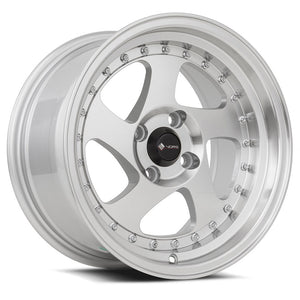 Vors VR2 Silver Machine Face Lip Chrome Rivet 15x8 +20 4x98mm 73.1mm