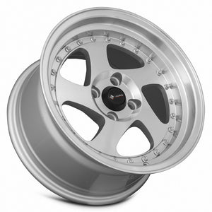 Vors VR2 Silver Machine Face Lip Chrome Rivet 15x8 +20 4x98mm 73.1mm