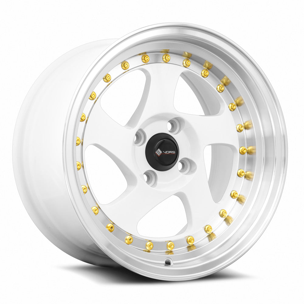 Vors VR2 White Machine Lip 15x8 +20 4x100mm 73.1mm - Wheelwiz