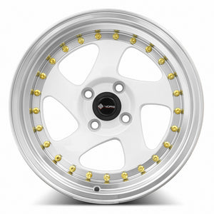 Vors VR2 White Machine Lip Gold Rivet 15x8 +20 4x98mm 73.1mm