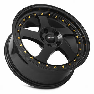 Vors VR2 All Black Gold Rivet 18x8 +35 5x114.3mm 73.1mm