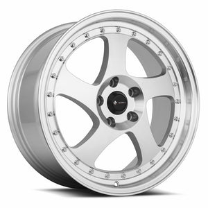 Vors VR2 Silver Machine Face Lip Chrome Rivet 18x8 +35 5x112mm 73.1mm