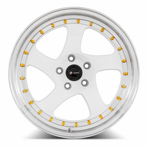 Vors VR2 White Machine Lip Gold Rivet 18x8 +35 5x115mm 73.1mm